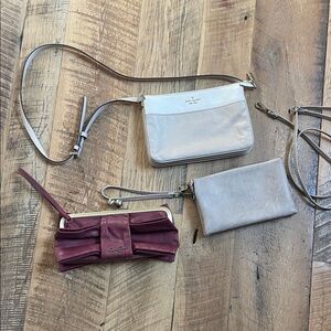 Cream and Burgundy Clutch Set